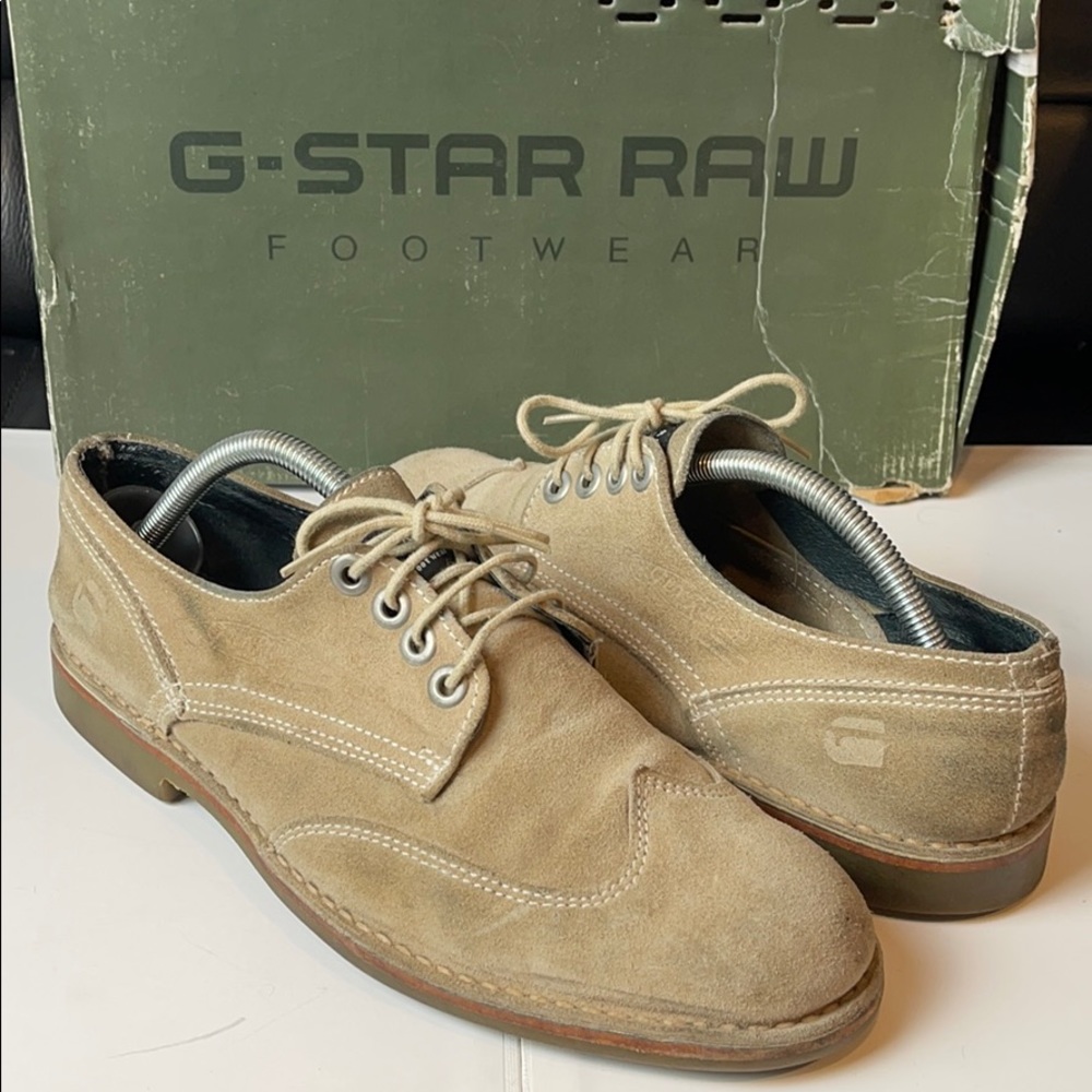 G-Star Garret Theo Earth Suede wingtips tan US8